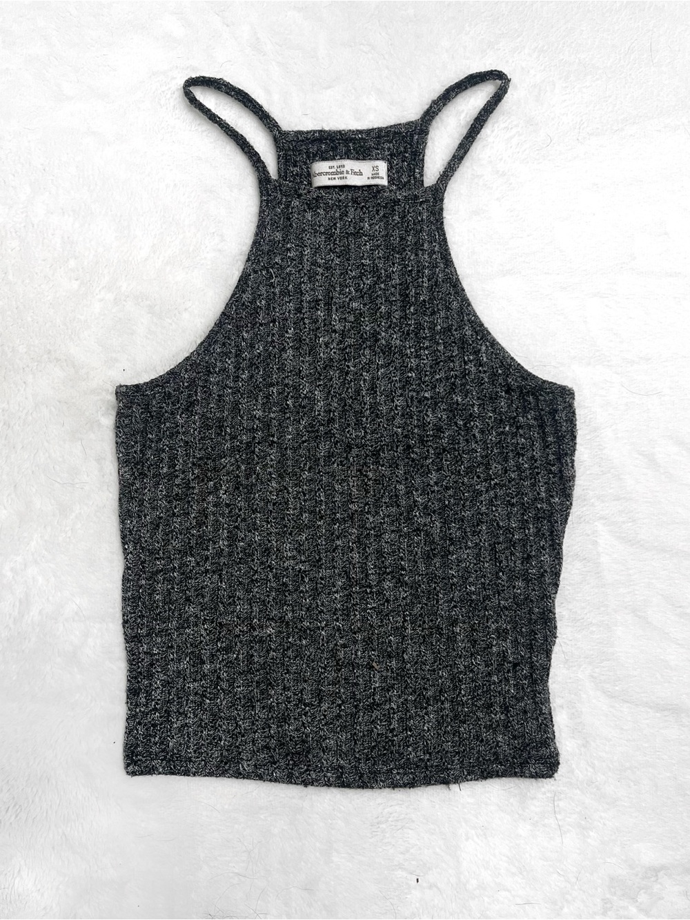 A&F Grey Knit Ribbed Halter